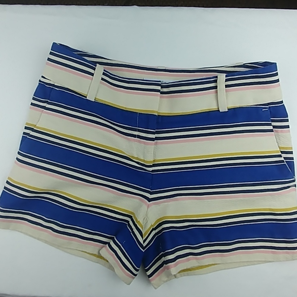 LOFT horizon beachy cabana stripe Riviera shorts, slash pockets EUC